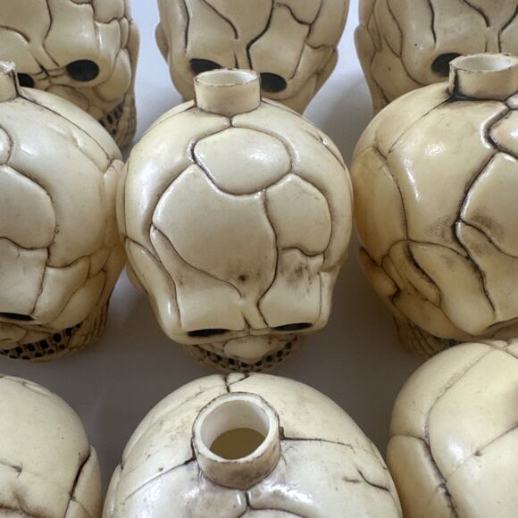 19 Vintage Halloween Skull Plastic Blow Molds String Light Covers NO LIGHTS - Picture 8 of 11